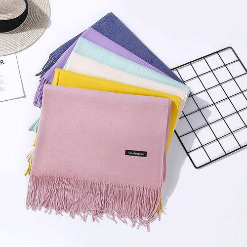 Summer Women Scarf Thin Shawls and Wraps Lady long Solid hijab Stoles Cashmere Pashmina Cashmere Shawl Autumn Head Scarves 2019