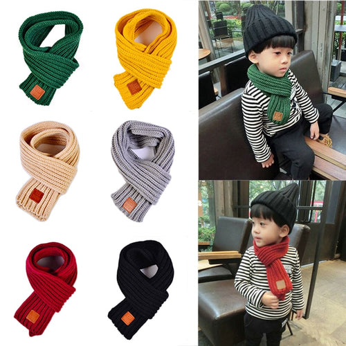 Fashion 2018 Winter Kids Scarves Warm Baby Boys Girls Scarf Solid Soft Scarf Collar Children Stretch Neck Ring