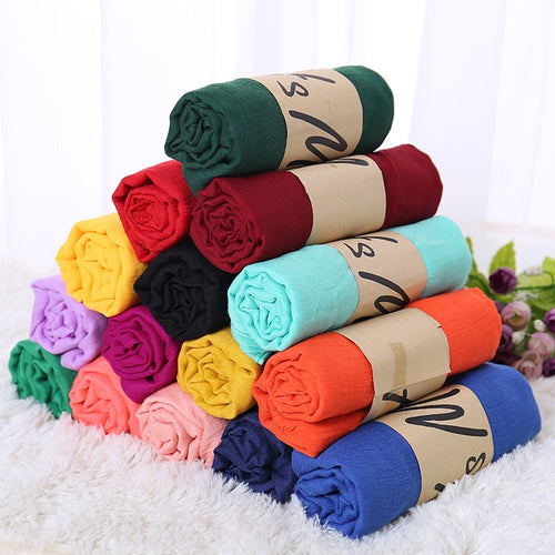 Monochrome Candy Colored Silk New Cotton Linen Scarf Solid Color Female Scarf Women Gift Scarf Beautiful Scarves